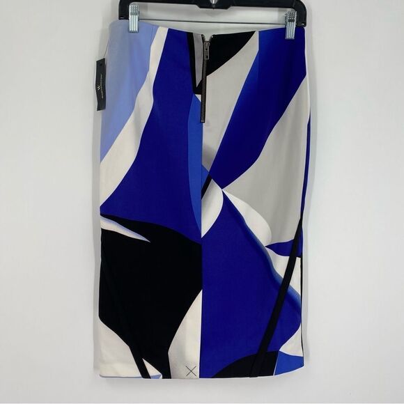 Worthington Women’s Color Block Mini Pencil Skirt size 8 Blue White - Picture 3 of 3